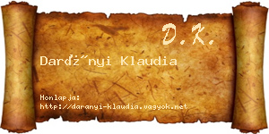 Darányi Klaudia névjegykártya