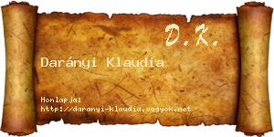 Darányi Klaudia névjegykártya